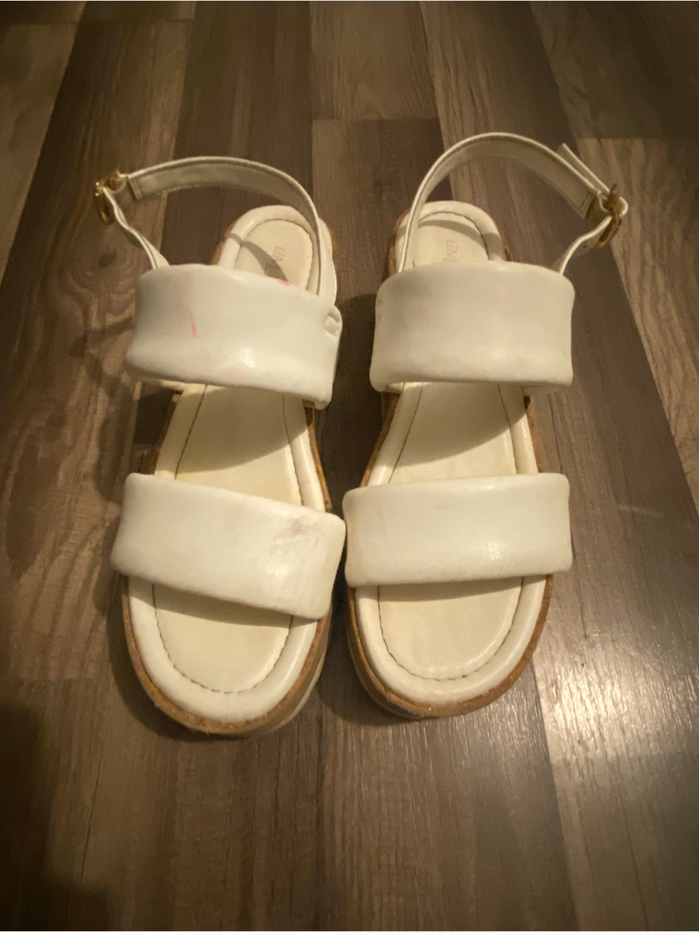 Limelight White Padded Double-Strap Kids Sandals